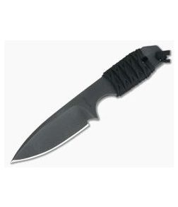 M. Strider Knives WP Hand Ground Drop Point Black ATS-34 Paracord Wrap 053