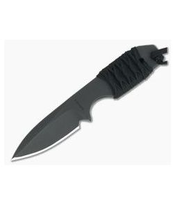 M. Strider Knives WP Hand Ground Spear Point Black ATS-34 Paracord Wrap 054
