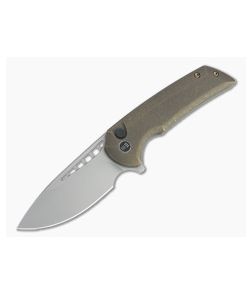 WE Knives x Ferrum Forge Mini Malice Blasted 20CV Stonewashed Bronze Button Lock Flipper WE054BL-4