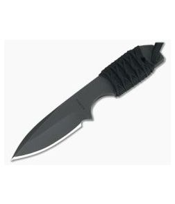 M. Strider Knives WP Hand Ground Spear Point Black ATS-34 Paracord Wrap 055