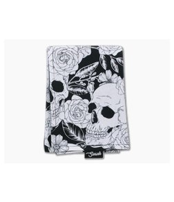 SwankHanks Black and White Skulls and Roses Cotton and Microsuede Hank