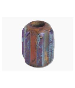 Ti Survival Titanium Copper Lanyard Bead Hex XL Patina Blue Smoke Anodized