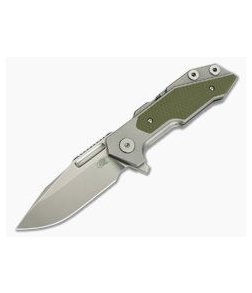 Hinderer Knives Full Track Spear Point 20CV OD Green G10 H.M.B.S. Tri Way Pivot Flipper