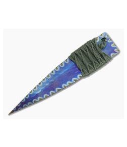 M. Strider Knives Flamed Titanium Wide Nail 5.00" Cord Wrapped Fixed Blade
