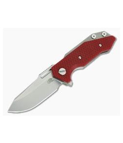 Hinderer Knives Half Track Tri-Way Spear Point Stonewash 20CV Red G10