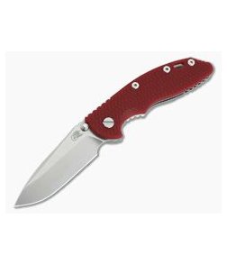 Hinderer Knives XM-18 3.5" Red NoN Flipper Tri-Way 20CV Spear Point Stonewashed