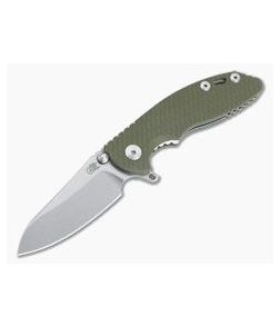 Hinderer XM-18 3" Skinny Sheepsfoot Liner Lock Stonewashed 20CV OD Green G10 Tri-Way Pivot Flipper