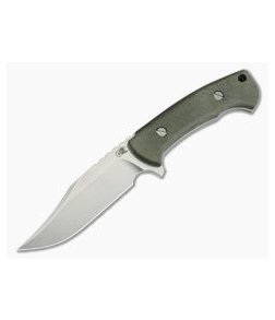 Hinderer Ranch Bowie Stonewashed CPM-3V Green Micarta Fixed Blade