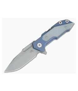 Hinderer Knives Full Track Spanto Working Finish S35VN Battle Blue Natural G10 Tri-Way Pivot Flipper