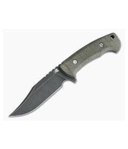 Hinderer Ranch Bowie Battle Black CPM-3V Green Micarta Fixed Blade