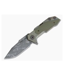 Hinderer Knives Full Track Spanto S35VN Battlefield Pickup OD Green G10 Tri-Way Pivot Flipper 0723