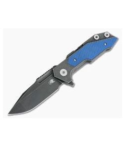 Hinderer Knives Full Track Spanto S35VN Battle Black Blue G10 Tri-Way Pivot Flipper