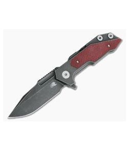 Hinderer Knives Full Track Spanto S35VN Battle Black Red G10 Tri-Way Pivot Flipper