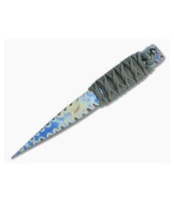 M. Strider Knives Flamed Titanium Nail 5.09" Cord Wrapped Fixed Blade