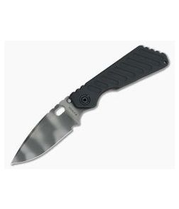 M. Strider Knives SMF Tiger Stripe 20CV Grooved Aluminum Flamed Titanium