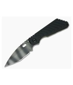 M. Strider Knives SMF Tanto Tiger Stripe 20CV Grooved Aluminum Flamed Titanium