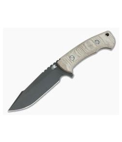 Hinderer Ranch Harpoon Spanto Battle Black CPM-3V Natural Micarta Fixed Blade