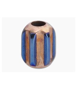 Ti Survival Titanium Copper Hex XL Lanyard Bead Polished Blue Anodized