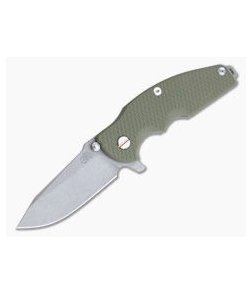 Hinderer Knives Jurassic Working Finish S35VN Spear Point OD Green G10 Tri-Way Pivot Flipper 0854