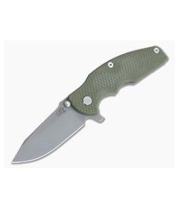 Hinderer Knives Jurassic Working Finish S35VN Spear Point OD Green G10 Tri-Way Pivot Flipper 0856