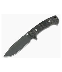 Hinderer Ranch Reserve Drop Point Battle Black CPM-3V Burlap Black Micarta Fixed Blade 0887