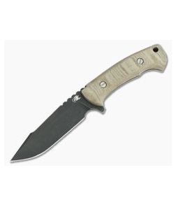 Hinderer Ranch Reserve Harpoon Spanto Battle Black CPM-3V Natural Micarta Fixed Blade 0889