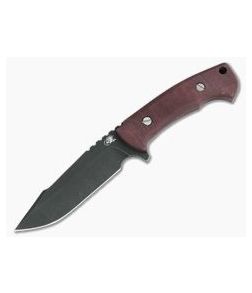 Hinderer Ranch Reserve Harpoon Spanto Battle Black CPM-3V Burgundy Micarta Fixed Blade 0890