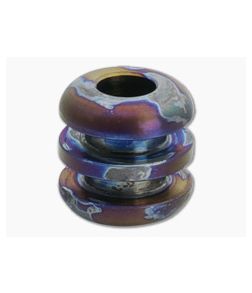 Ti Survival Three Ribbed Titanium Lanyard Bead Blue Smoke Anodized