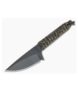 M. Strider Knives WP Hand Ground Wide Spear Point Black PSF27 Camo Paracord