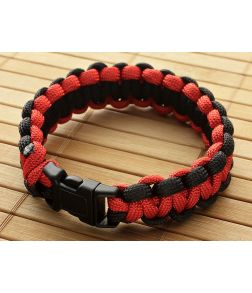 Paracord Bracelet Black and Red Medium