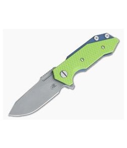 Hinderer Knives Half Track Slicer 20CV Battle Blue Neon Green G10 Tri-Way Flipper