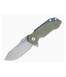 Hinderer Knives Half Track Slicer 20CV Battle Blue OD Green G10 Tri-Way Flipper