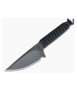 M. Strider Knives WP Hand Ground Spear Point Black PSF27 Black Paracord 093