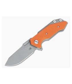Hinderer Knives Half Track Slicer 20CV Working Finish Orange G10 Tri-Way Flipper