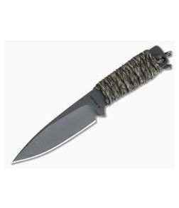 M. Strider Knives WP Hand Ground Spear Point Black PSF27 Camo Paracord