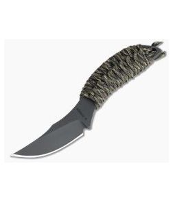 M. Strider Knives WP Hand Ground Trailing Point Black PSF27 Camo Paracord 