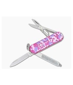 Victorinox Classic SD Translucent Pink Camo Swiss Army Knife 0.6223.T5R2-X3