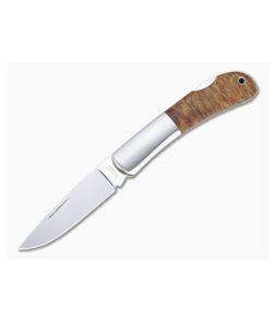 Moki Glory Polished AUS-8 Bolstered Quince Wood Lock Back Folder 101J