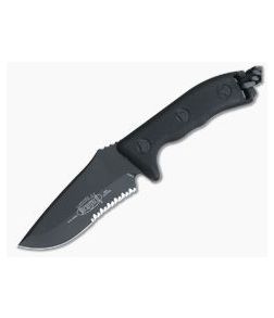 Microtech Currahee S/E Black Partial Serrated Elmax Fixed Blade Knife