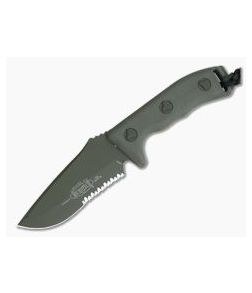 Microtech Currahee S/E Green Partial Serrated Elmax Fixed Blade Knife