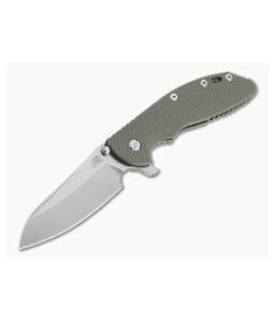 Hinderer XM-24 Sheepsfoot Stonewashed 20CV OD Green G10 Bronze Tri-Way Pivot Flipper