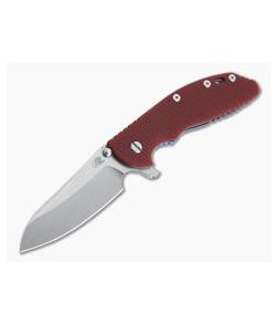 Hinderer XM-24 Sheepsfoot Stonewashed 20CV Red G10 Blue Tri-Way Pivot Flipper