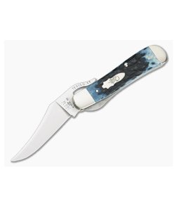 Case Russlock Blue Denim Peach Seed Jigged Bone Liner Lock 10884