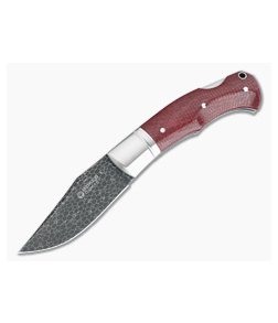 Boker Solingen Durand Boxer Dragonskin Damascus Red Jute Micarta Back Lock 111025DAM