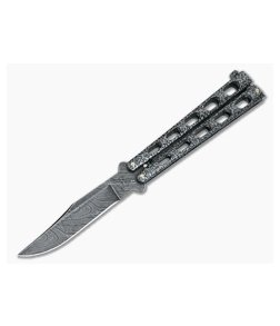 Bear and Son Silver Vein Balisong Damascus 114D