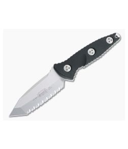 Microtech Socom Alpha Mini Tanto Full Serrated Stonewashed M390 Black G10 Fixed Blade 114M-12