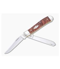 Case Mini Trapper Smooth Autumn Maple Burl Wood Slip Joint 11545