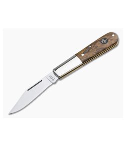 Boker Solingen Barlow Clip Point C75 Curly Birch Slip Joint 117941
