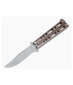 Bear and Son Cutlery Stonewashed Clip Point Copper Vein Butterfly Knife 117CVSW