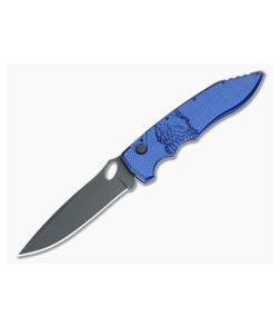 Piranha P11 Mini Predator Tactical Automatic Blue Aluminum Handle Black PVD S30V Spear Point 11BT